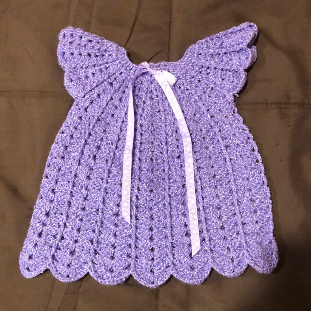 Handmade Purple Crochet Baby Dress
